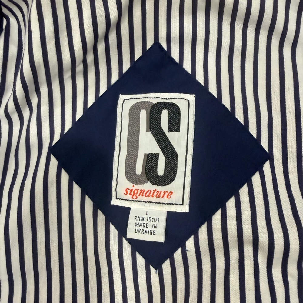 Signature Navy and White Striped Fabric - Picture 2 of 9